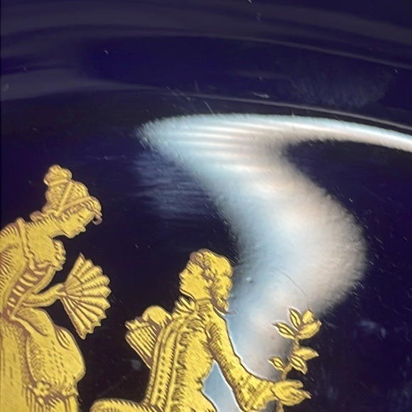 Porcelaine (Porcelain) Imperial Limoges Cobalt Blue Trinket Tray - Picture 8 of 9